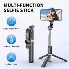 Selfie Stick Trépied Tout-en-Un Portable avec Télécommande