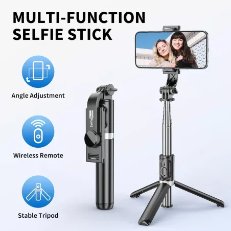 Selfie Stick Trépied Tout-en-Un Portable avec Télécommande