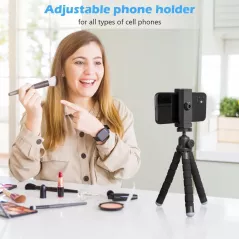 Ubeesize Trépied Téléphone Flexible et Portable avec Télécommande Sans Fil et Support Clip
