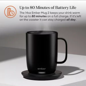 Ember Smart Mug 2 - 14 Oz App-Controlled Heated Coffee Mug, Black