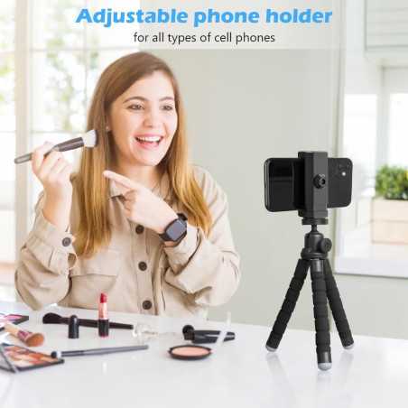 Ubeesize Trépied Téléphone Flexible et Portable avec Télécommande Sans Fil et Support Clip