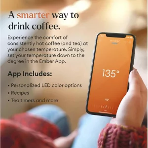 Ember Smart Mug 2 - 14 Oz App-Controlled Heated Coffee Mug, Black