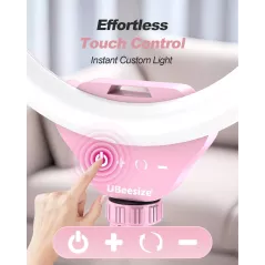 Anneau Lumineux UBeesize 12'' Rose avec Trépied 62’’ Pro