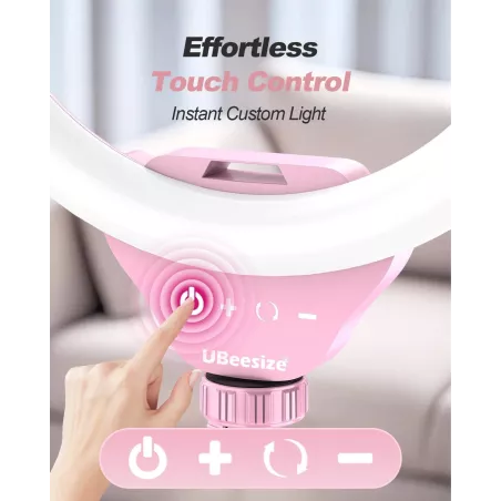 Anneau Lumineux UBeesize 12'' Rose avec Trépied 62’’ Pro