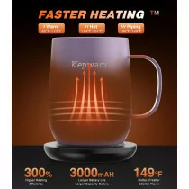 Self Heating Coffee Mug T2 - 16oz Smart Mug, 150 Min Battery, No App