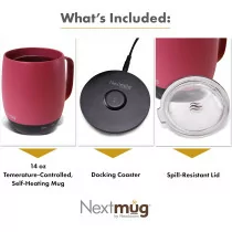 Nextmug Dusty Rose 14 oz. - Temperature-Controlled Self-Heating Mug