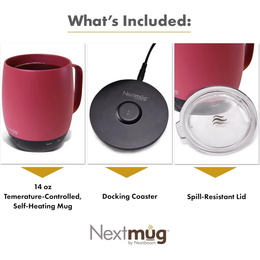 Nextmug Dusty Rose 14 oz. - Temperature-Controlled Self-Heating Mug