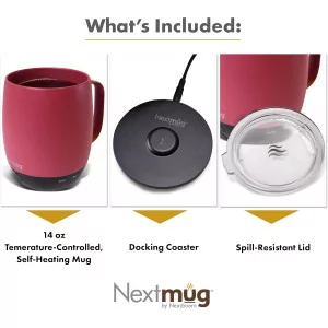Nextmug Dusty Rose 14 oz. - Temperature-Controlled Self-Heating Mug