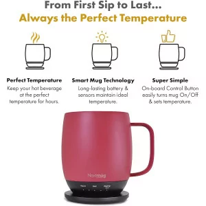 Nextmug Dusty Rose 14 oz. - Temperature-Controlled Self-Heating Mug