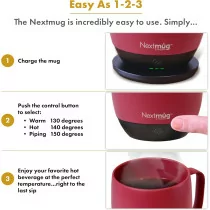 Nextmug Dusty Rose 14 oz. - Temperature-Controlled Self-Heating Mug
