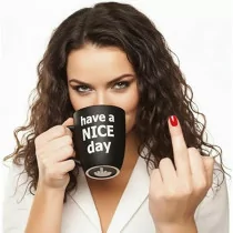 Decodyne Funny Coffee Mug – Gag Gift for Adults & Coworkers, 14oz Black