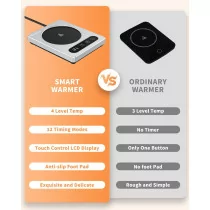 Maestri Coffee Mug Warmer with 4 Temps, Timer & Auto Shut-Off - Silver