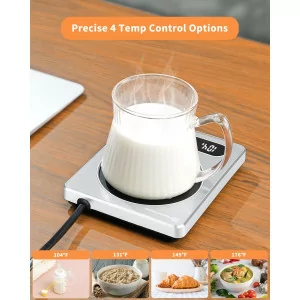 Maestri Coffee Mug Warmer with 4 Temps, Timer & Auto Shut-Off - Silver