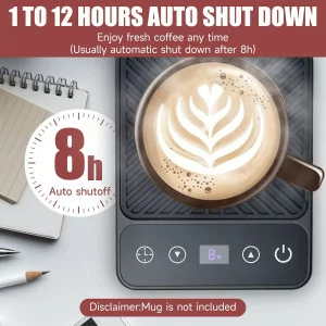 Electric Mug Warmer with Timer & 6-Temp Control – Smart Auto Shut Off