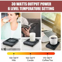 Electric Mug Warmer with Timer & 6-Temp Control – Smart Auto Shut Off