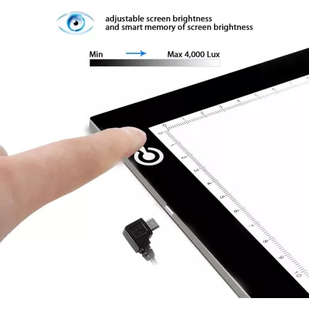 LitEnergy A4 LED Trace Light Pad USB Ajustable pour Dessin