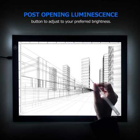 LitEnergy A4 LED Tracing Light Box Adjustable USB Power Artcraft Pad for Tattoo, Drawing, Sketching & More