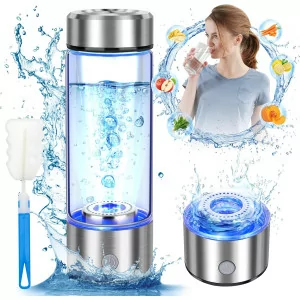Upgrade Hydrogen Water Bottle - Portable 420ml Ionizer with SPE PEM Tech