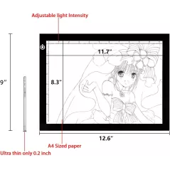 LitEnergy A4 LED Trace Light Pad USB Ajustable pour Dessin