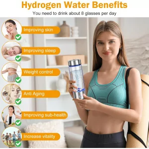 Upgrade Hydrogen Water Bottle - Portable 420ml Ionizer with SPE PEM Tech