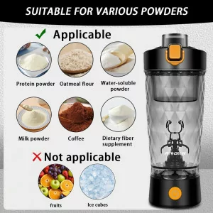 PROCHAIN 22oz Electric Protein Shaker Bottle – Portable, BPA-Free Mixer