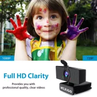 NexiGo N60 Webcam HD 1080P avec Microphone, Couverture Confidentialité, USB, Plug & Play pour Zoom/Skype