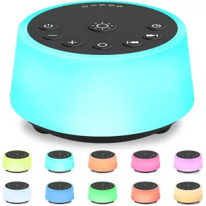 Color Noise Sound Machine with 10 Colors Night Light & 25 Soothing Sounds