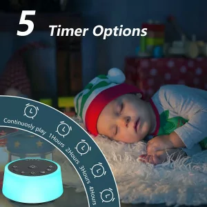Color Noise Sound Machine with 10 Colors Night Light & 25 Soothing Sounds
