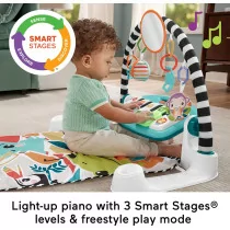 Fisher-Price Glow & Grow Kick & Play Piano Gym - Blue Baby Playmat
