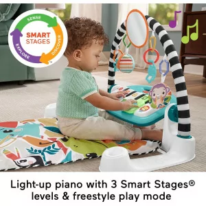 Fisher-Price Glow & Grow Kick & Play Piano Gym - Blue Baby Playmat