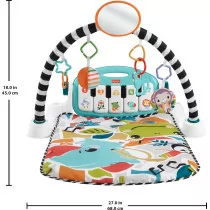 Fisher-Price Glow & Grow Kick & Play Piano Gym - Blue Baby Playmat