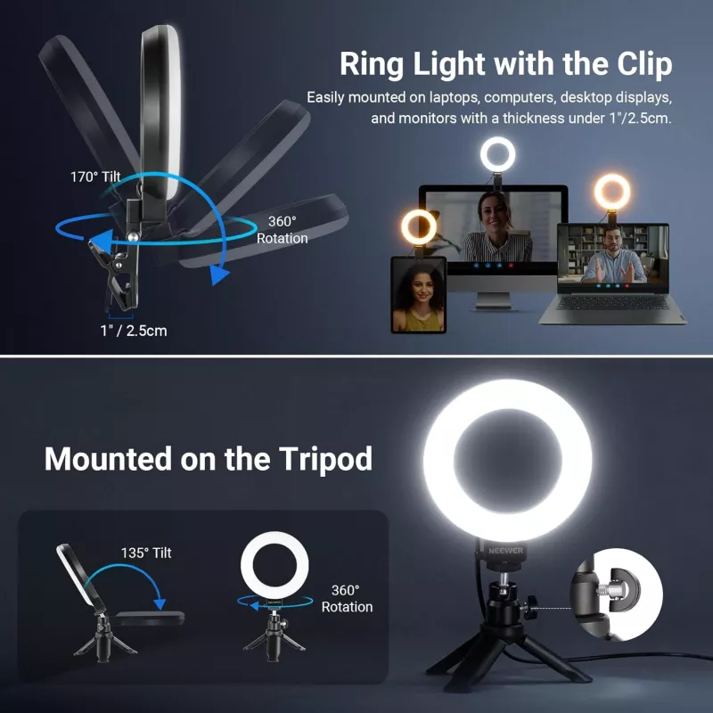 NEEWER Ring Light 5 avec Trépied pour Vidéo & Streaming