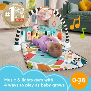 Fisher-Price Glow & Grow Kick & Play Piano Gym - Blue Baby Playmat