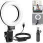 NEEWER 5 Ring Light with Desk Tripod & Clip-On for Video Conferencing, Streaming, Remote Work, BR60 NEEWER 5 Ring Light with Desk Tripod & Clip-On for Video Conferencing, Streaming, Remote Work, BR60