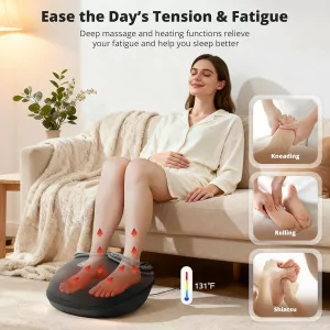 Medcursor Foot Massager with Heat & Deep Kneading for Tired Muscles