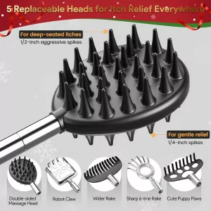 Gelibo Telescoping Back Scratcher with 5 Heads – Gift for Men & Him