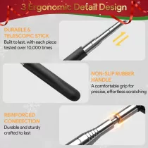 Gelibo Telescoping Back Scratcher with 5 Heads – Gift for Men & Him
