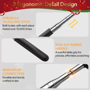 Gelibo Telescoping Back Scratcher with 5 Heads – Gift for Men & Him