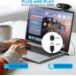 Webcam AOC 4K avec Microphone, Réduction de Bruit, Cache Vie Privée, 99° FOV, USB Plug & Play