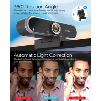 Webcam 1080P avec Microphone & Cache Vie Privée USB Plug & Play