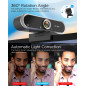 Webcam 1080P avec Microphone & Cache Confidentialité USB Plug & Play pour Appels Vidéo & Streaming Webcam 1080P avec Microphone & Cache Confidentialité USB Plug & Play pour Appels Vidéo & Streaming