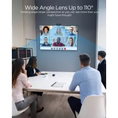 Webcam 1080P avec Microphone & Cache Vie Privée USB Plug & Play