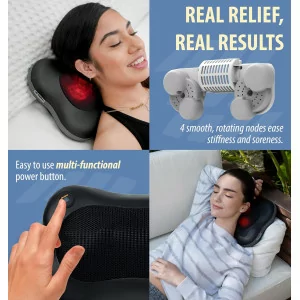 Zyllion Shiatsu Back & Neck Massager with Heat – Deep Tissue Relief