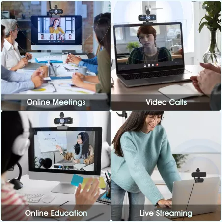 Webcam Full HD 1080P USB avec Micro Anti-Bruit et Privacy