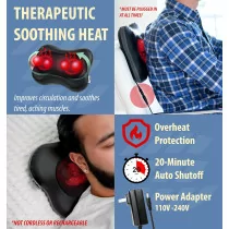 Zyllion Shiatsu Back & Neck Massager with Heat – Deep Tissue Relief