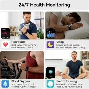 Smart Watch with Alexa, HD Touchscreen, Fitness & Heart Rate Monitor