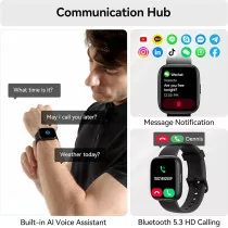 Smart Watch with Alexa, HD Touchscreen, Fitness & Heart Rate Monitor