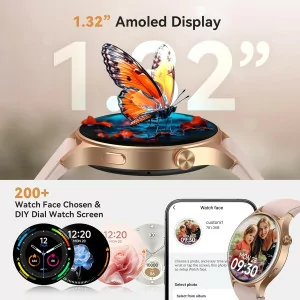 Smart Watch for Women with Call, 1.32 AMOLED, Heart Rate & 110+ Modes