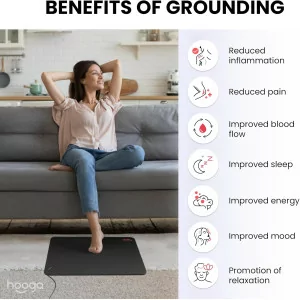 Hooga Grounding Mat for Sleep, Pain Relief & Wellness with 15ft Cord