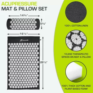 ProsourceFit Acupressure Mat & Pillow Set for Pain Relief & Relaxation